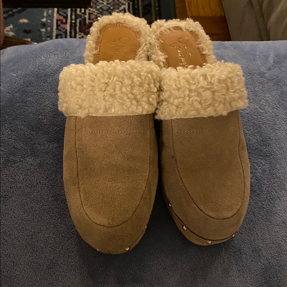 Cozy Shearling-Lined Suede Mules